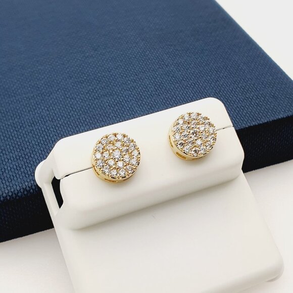 14K Gold Plated Cubic Zircon Earrings, INUS1BR304 - Picture 4 of 10